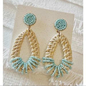 Beaded Rattan Earrings